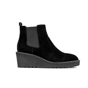 Cecelia New York Gemma Boots, Black Suede, Size 8.5